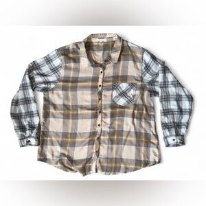 Maurices Cabin Plaid Long Sleeve Shirt Boyfriend Flannel Plus Size 2X XXL READ